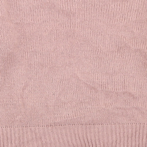 New Look Womens Pink Crew Neck  Acrylic Pullover Jumper Size S