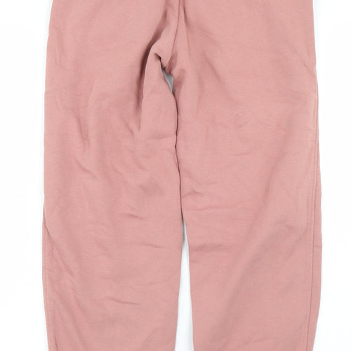 H&M Womens Pink  Cotton Jogger Trousers Size XS L27 in Regular Drawstring