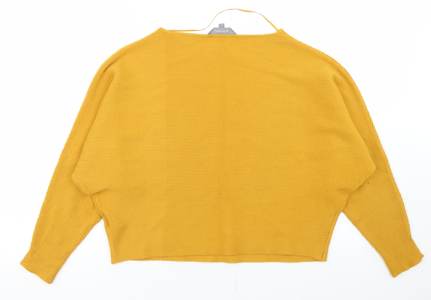 Principles Womens Yellow Round Neck  Viscose Pullover Jumper Size L   - cropepd