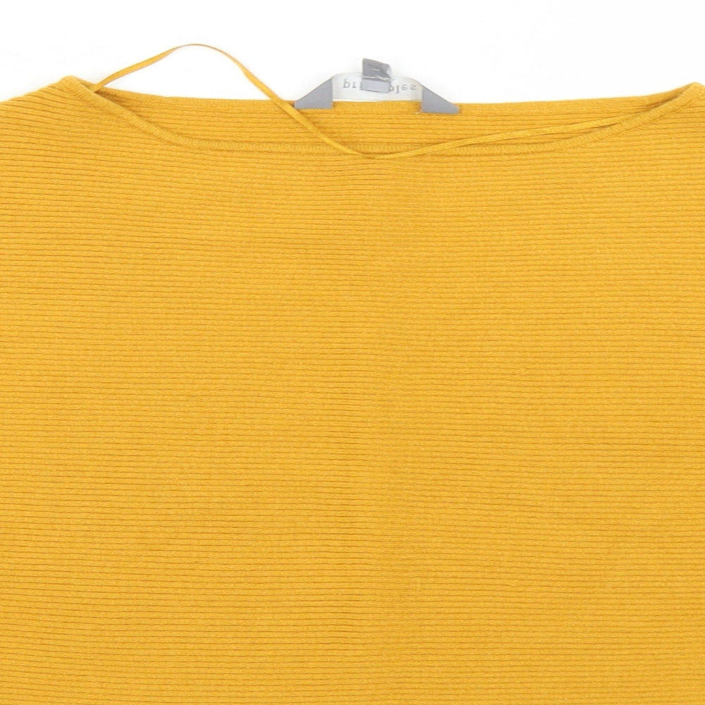Principles Womens Yellow Round Neck  Viscose Pullover Jumper Size L   - cropepd