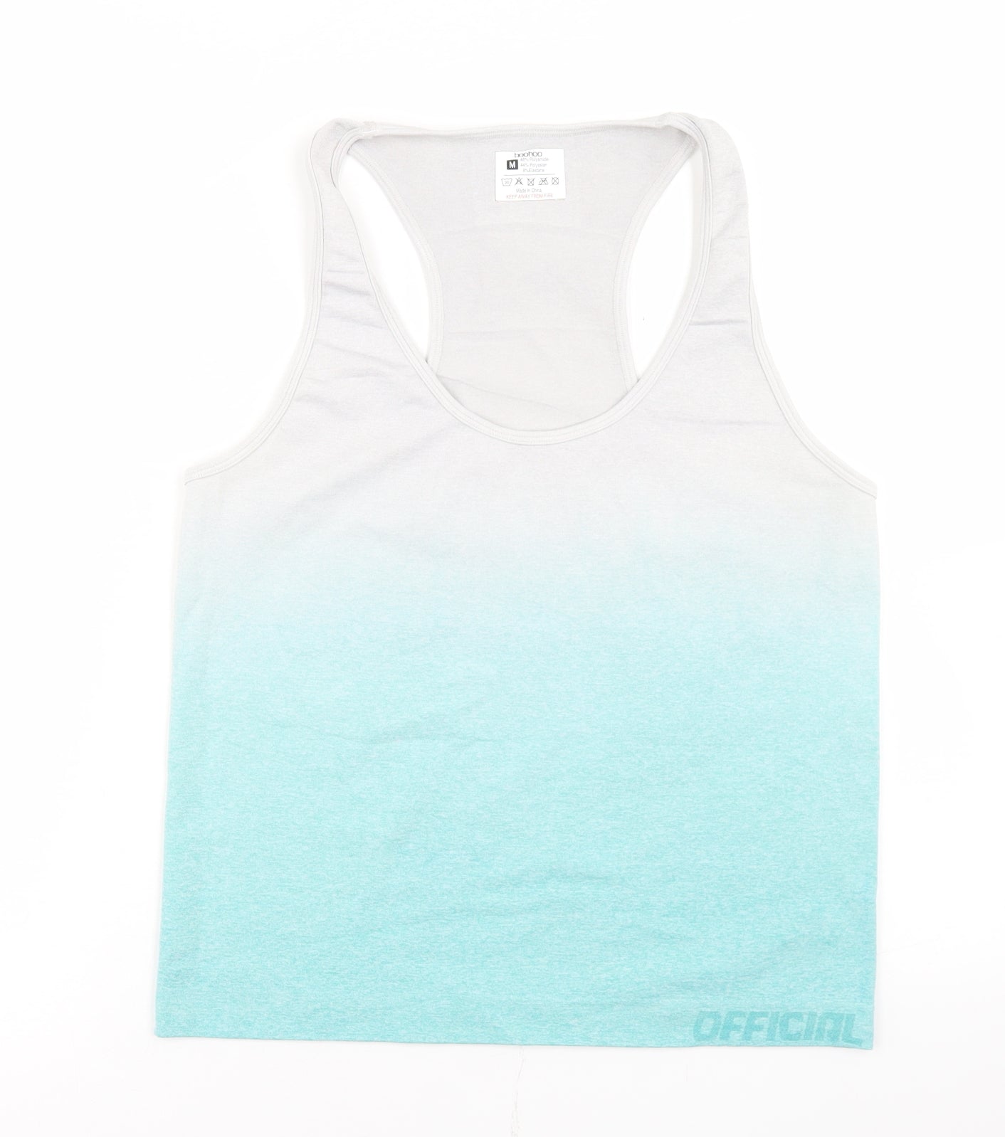 Boohoo Womens Grey  Polyamide Basic Tank Size M Round Neck  - Ombre two tone