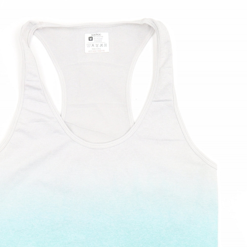 Boohoo Womens Grey  Polyamide Basic Tank Size M Round Neck  - Ombre two tone