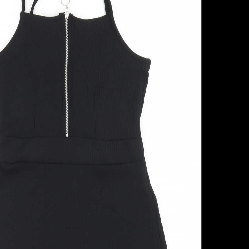 New Look Womens Black  Polyester Bodycon  Size 8  Square Neck