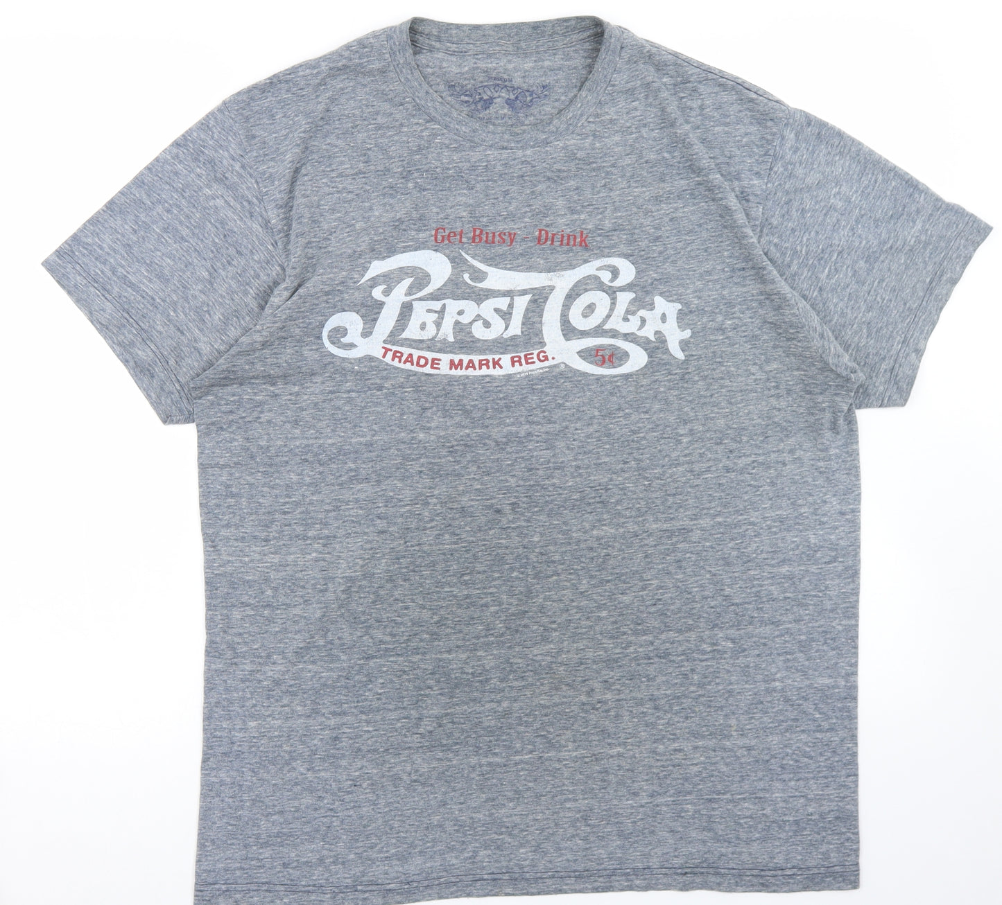 Savvy Mens Blue  Polyester  T-Shirt Size M Crew Neck  - Pepsi Cola