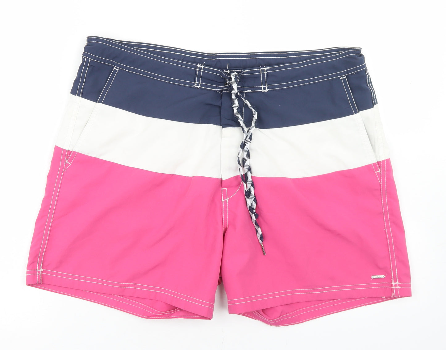 H&M Mens Multicoloured Colourblock Polyester Athletic Shorts Size L  Regular Drawstring