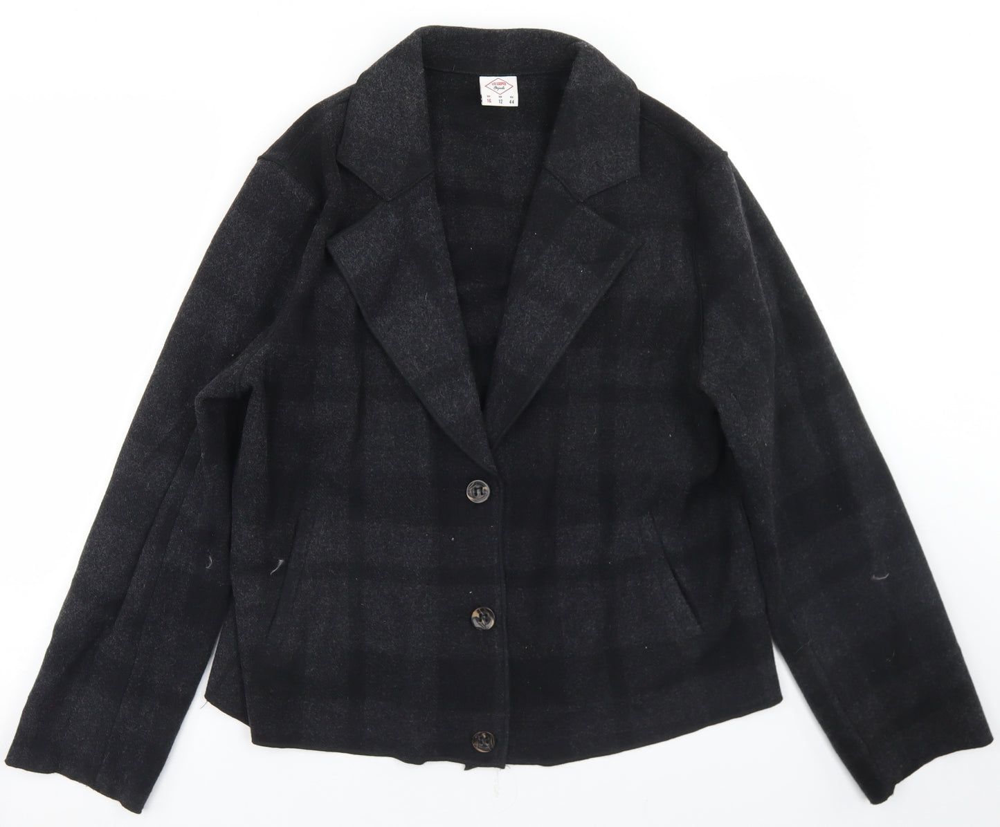 Lee Copper Womens Grey Check  Jacket Blazer Size 16  Button