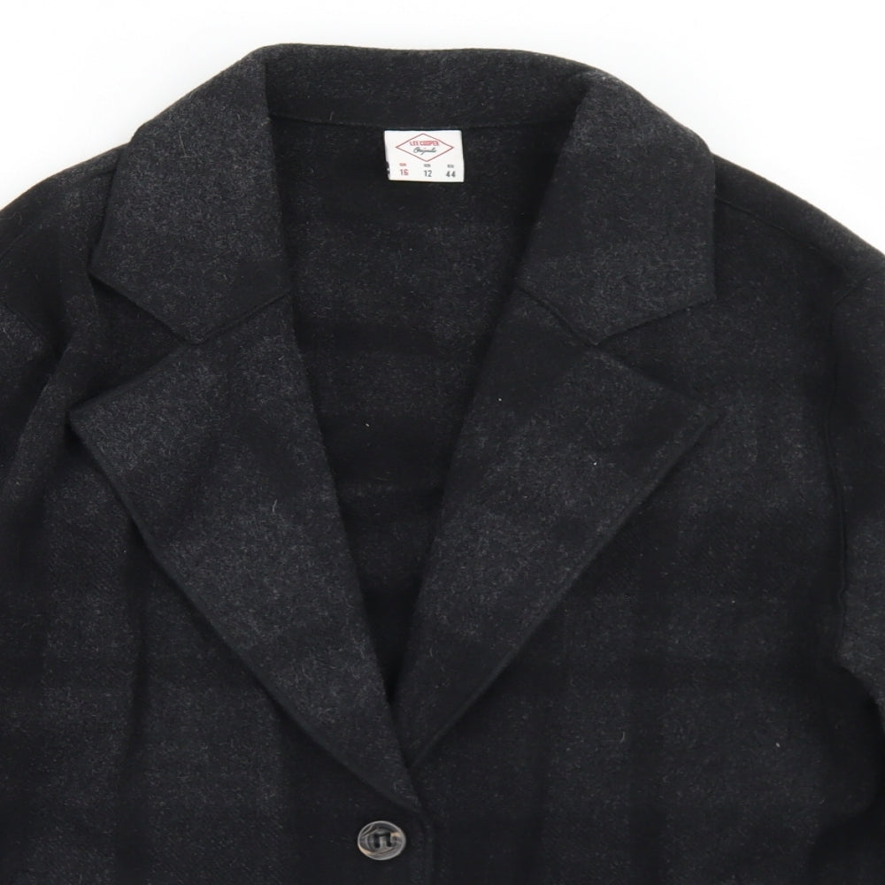 Lee Copper Womens Grey Check  Jacket Blazer Size 16  Button