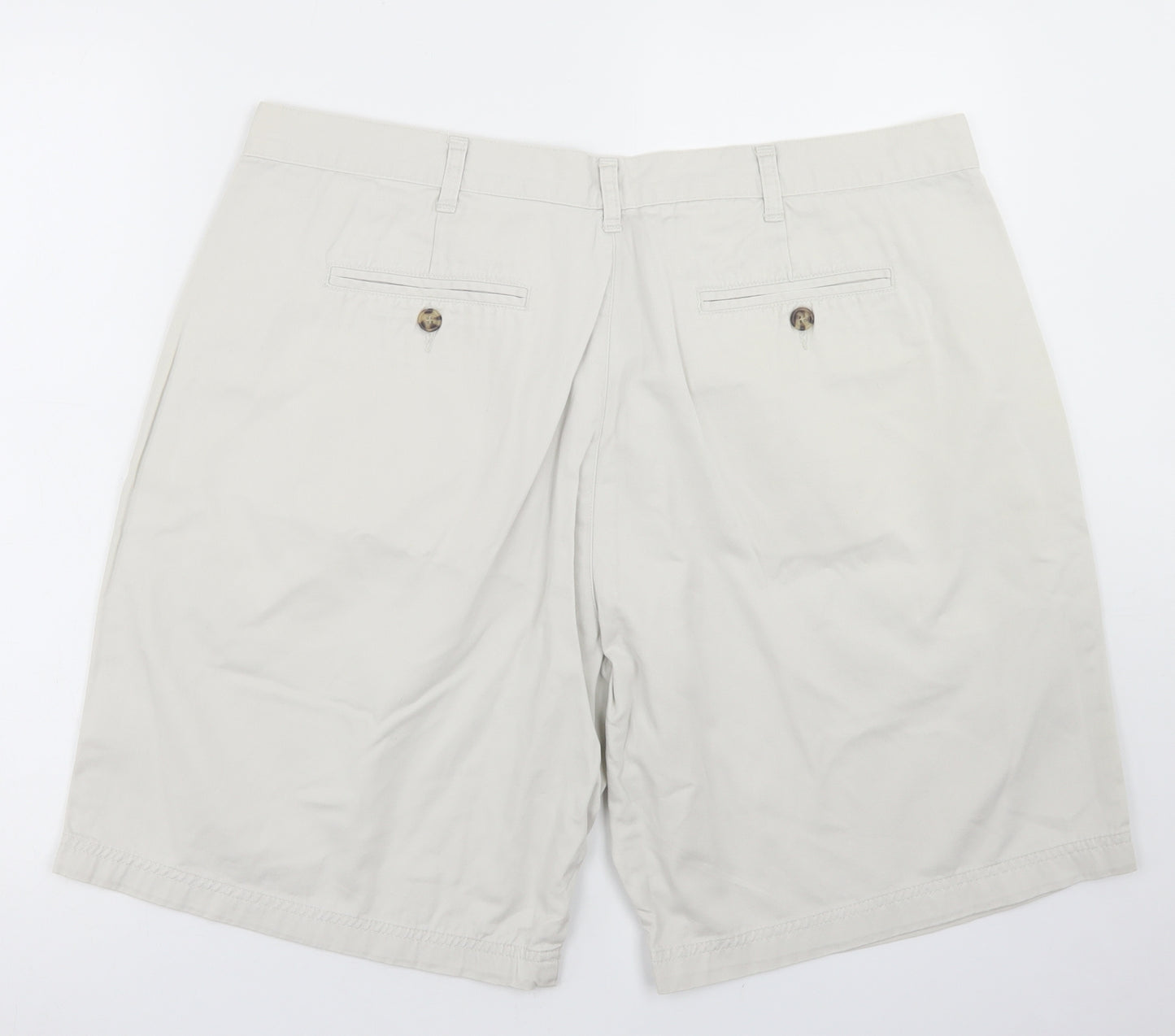 St Bernard Mens Beige  Cotton Chino Shorts Size 42 in L6 in Regular Button