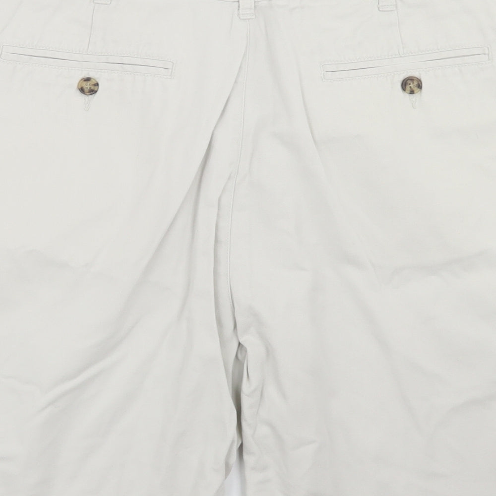 St Bernard Mens Beige  Cotton Chino Shorts Size 42 in L6 in Regular Button