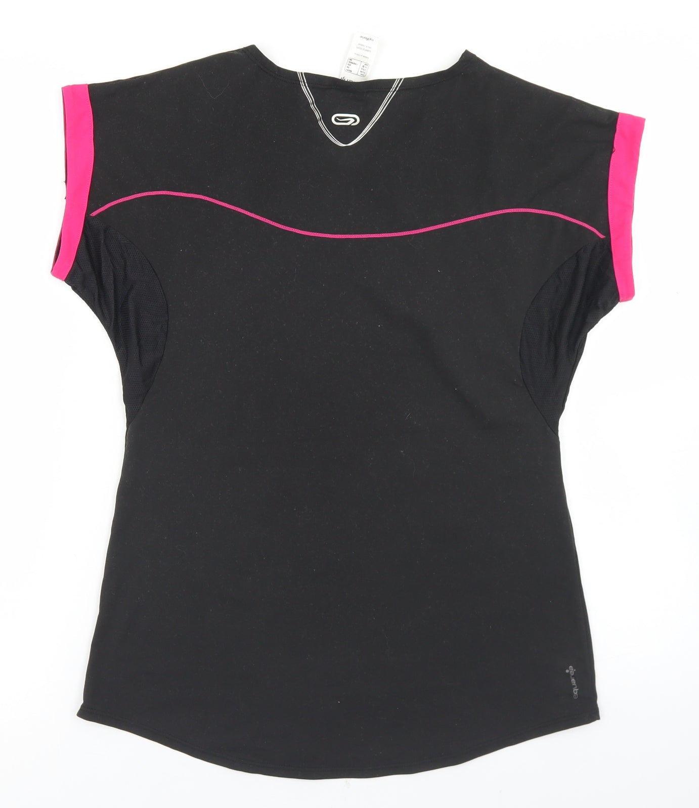 Kalenji Womens Black  Polyester Basic T-Shirt Size XS Crew Neck