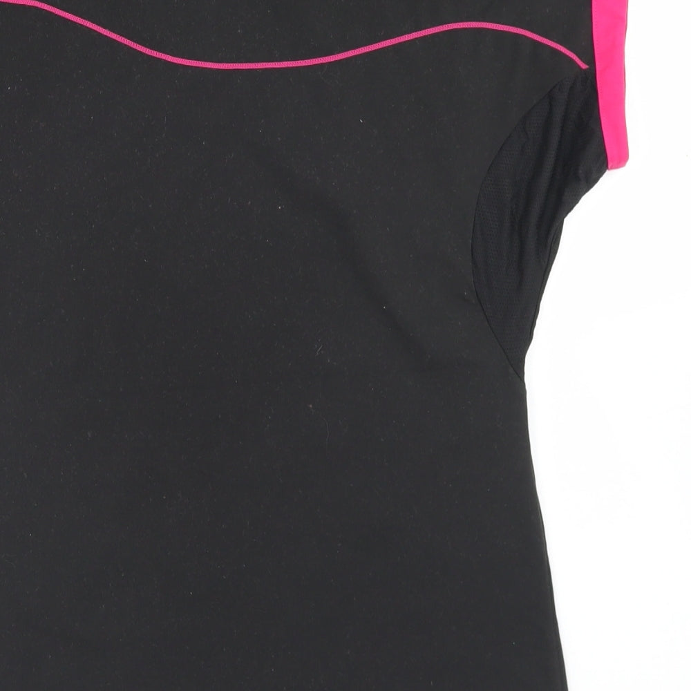 Kalenji Womens Black  Polyester Basic T-Shirt Size XS Crew Neck