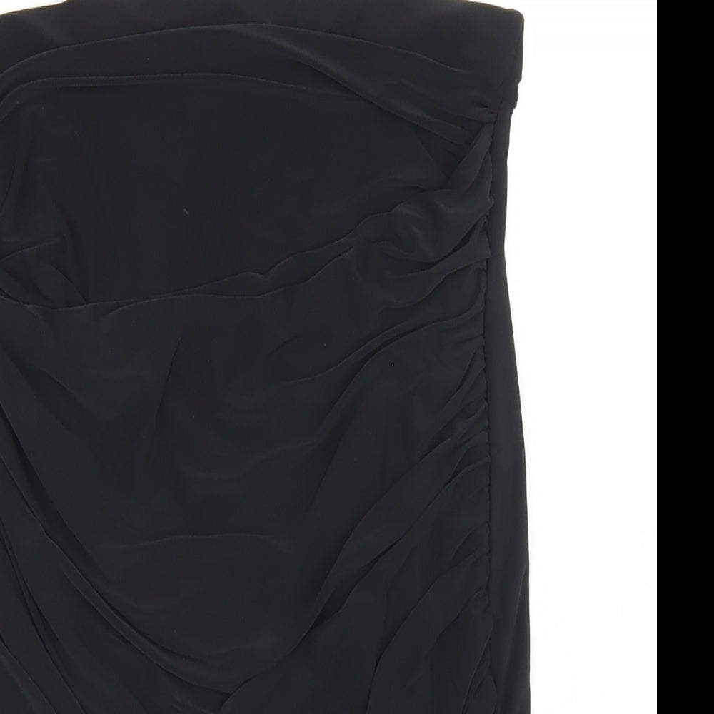 PRETTYLITTLETHING Womens Black  Polyester Bandage Skirt Size 14