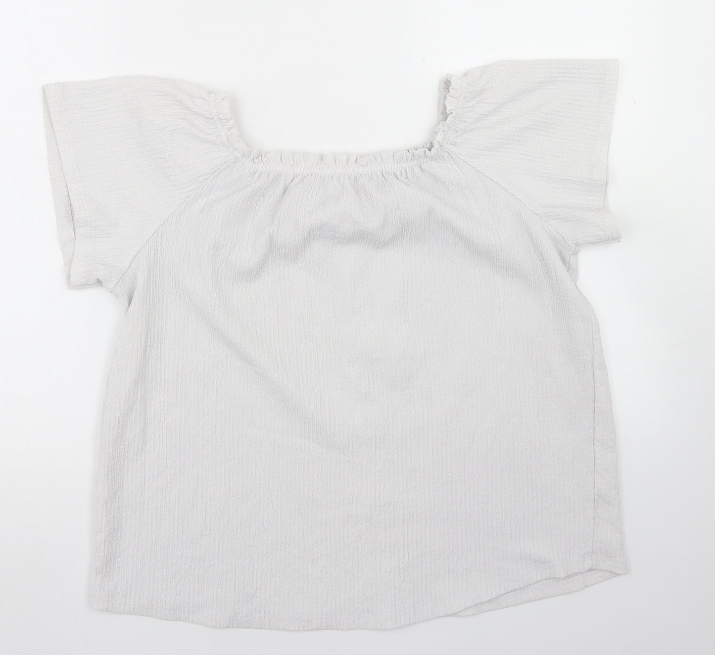 Yessica Womens White  Polyester Basic T-Shirt Size S Off the Shoulder