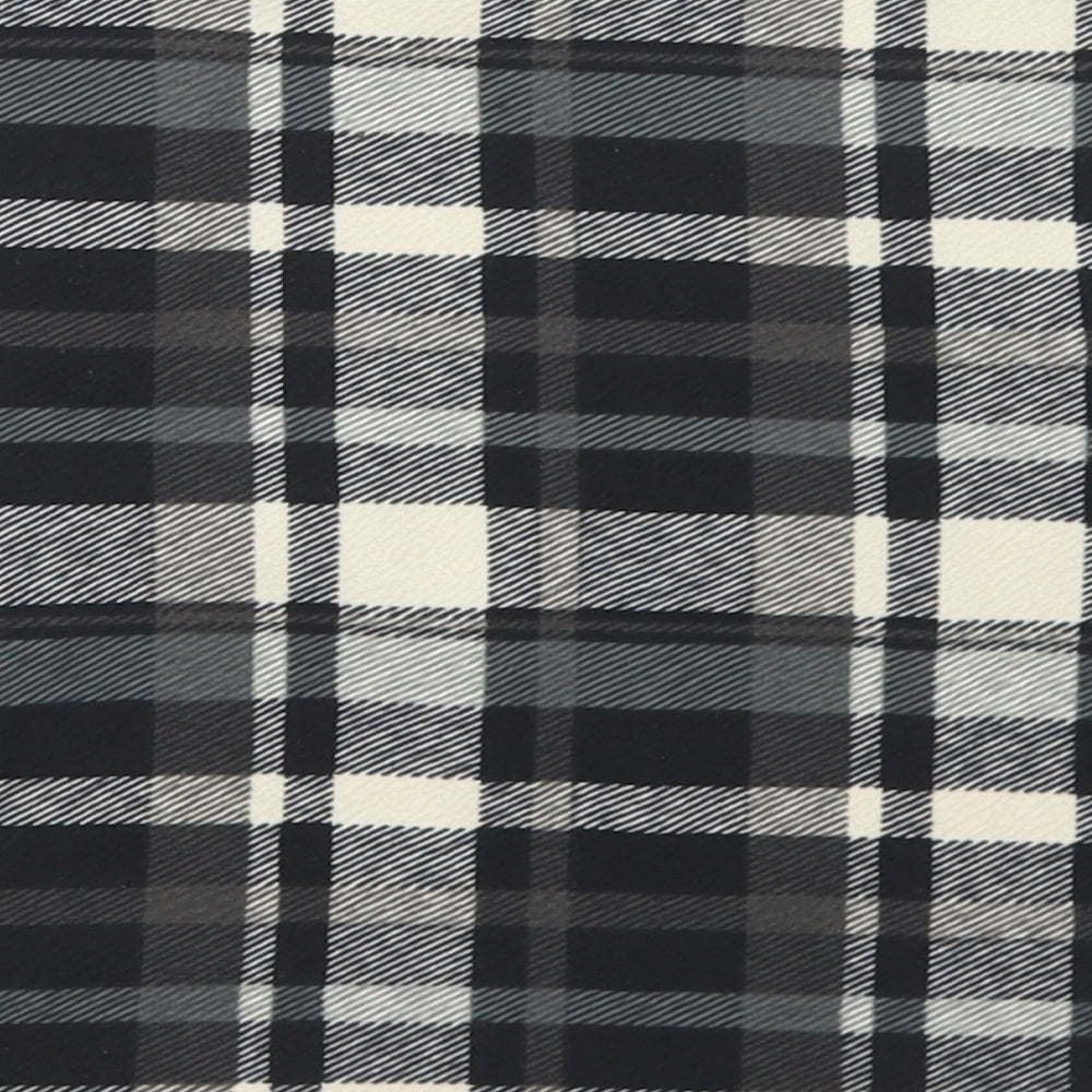 New Look Womens Grey Plaid Polyester A-Line Skirt Size 8