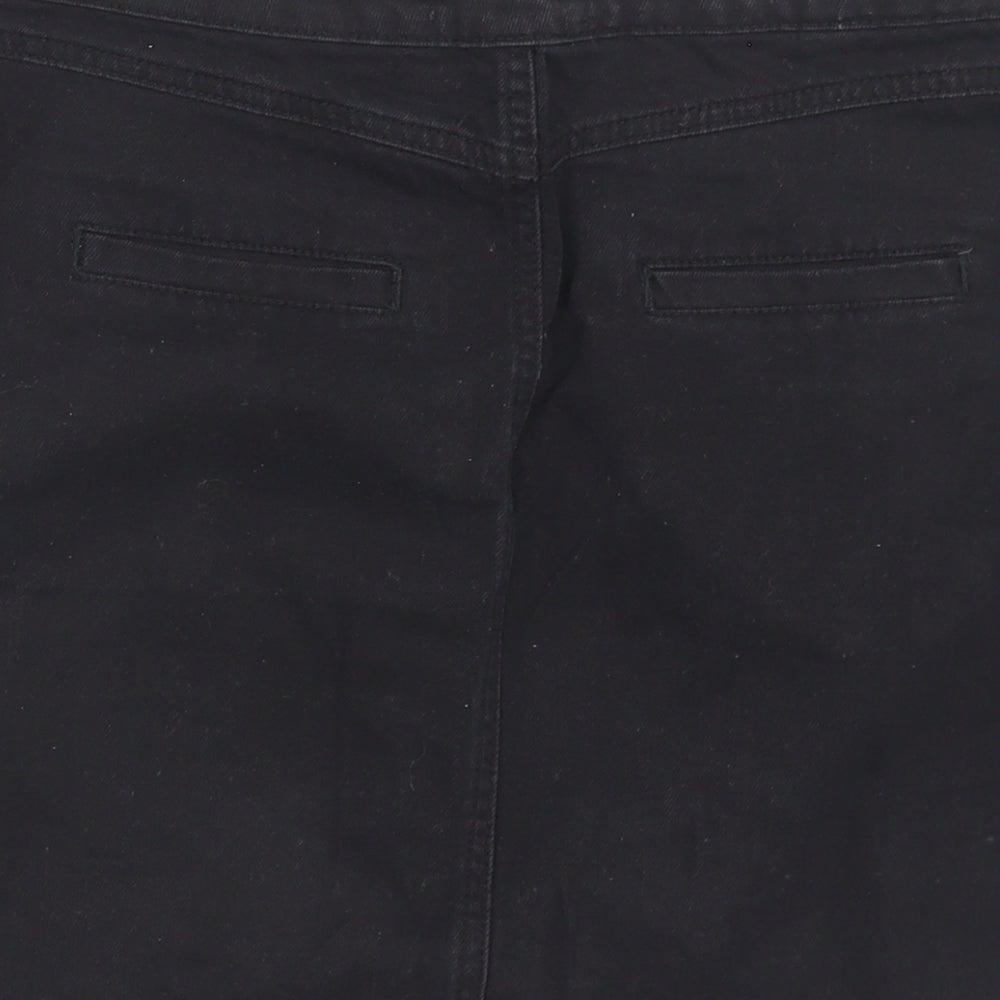 New Look Womens Black  Cotton Mini Skirt Size 10   Button