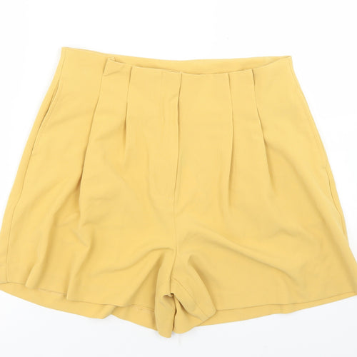 Primark Womens Yellow  Polyester Sailor Shorts Size 14 L5 in Regular Zip