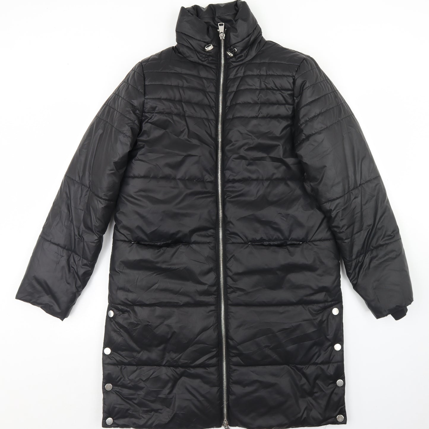 Brandtex Womens Black   Puffer Jacket Coat Size 10  Zip