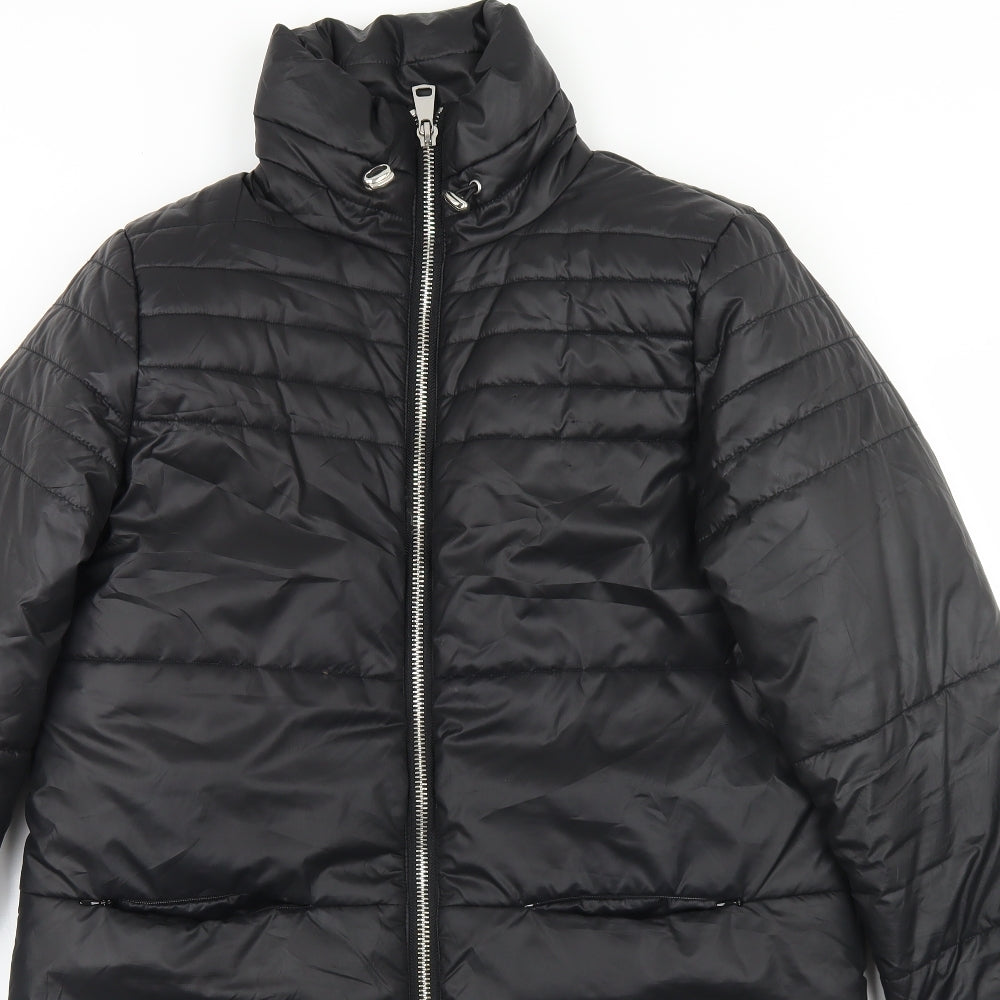 Brandtex Womens Black   Puffer Jacket Coat Size 10  Zip