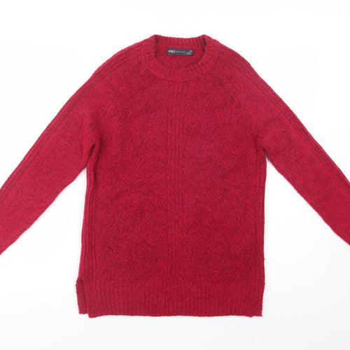 Marks and Spencer Womens Pink Crew Neck  Acrylic Pullover Jumper Size XS