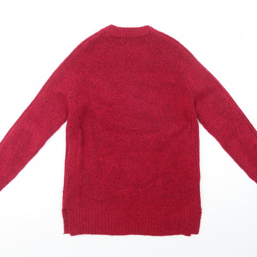 Marks and Spencer Womens Pink Crew Neck  Acrylic Pullover Jumper Size XS