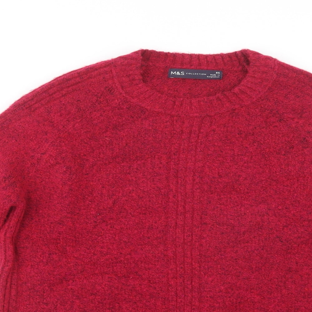 Marks and Spencer Womens Pink Crew Neck  Acrylic Pullover Jumper Size XS