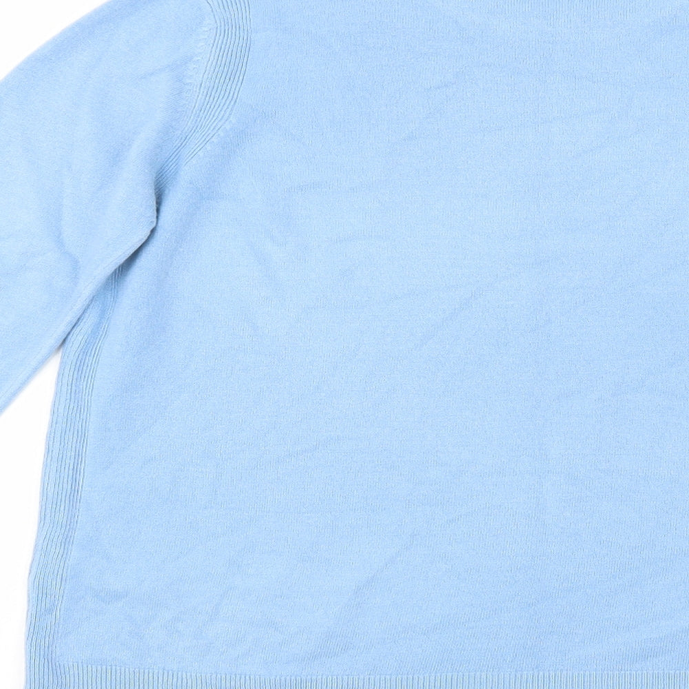 Marks and Spencer Womens Blue Crew Neck  Acrylic Pullover Jumper Size 14