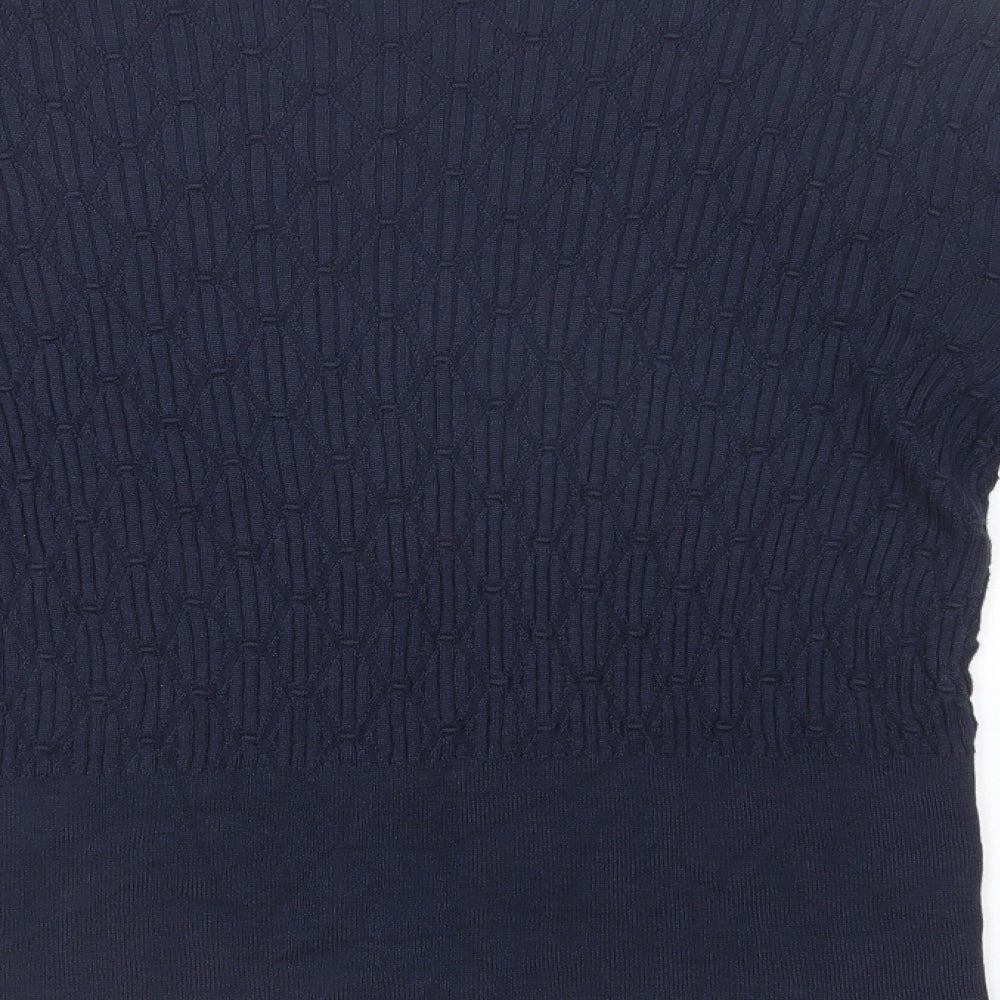Marks and Spencer Womens Blue V-Neck  Viscose Cardigan Jumper Size 12