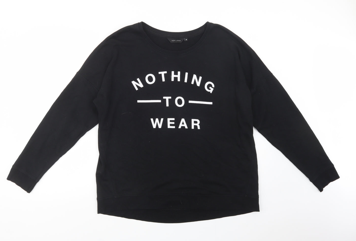 New Look Womens Black  Cotton Pullover Sweatshirt Size 18  Pullover - Nothing To Wear
