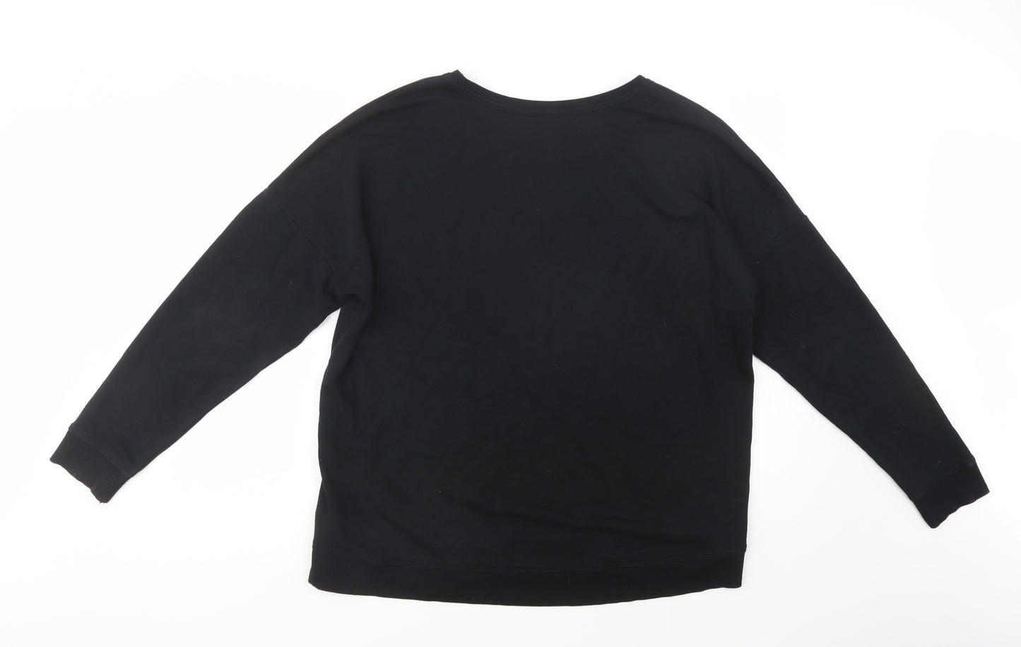 New Look Womens Black  Cotton Pullover Sweatshirt Size 18  Pullover - Nothing To Wear