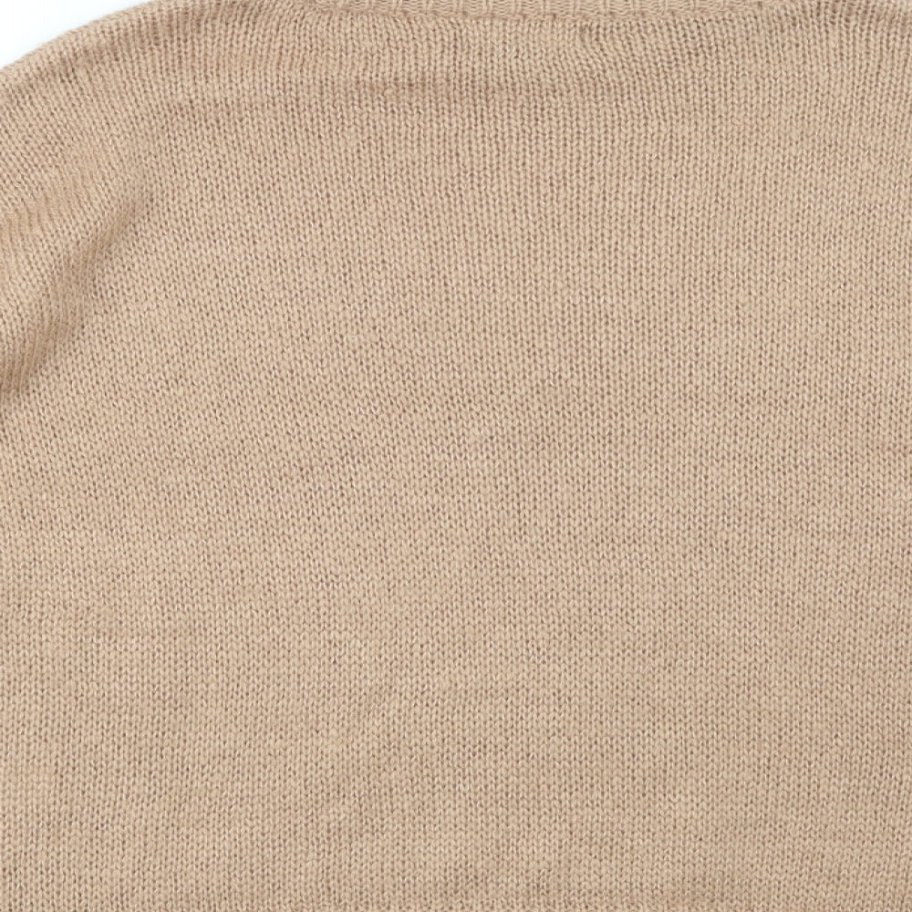 New Look Womens Beige High Neck  Acrylic Pullover Jumper Size L