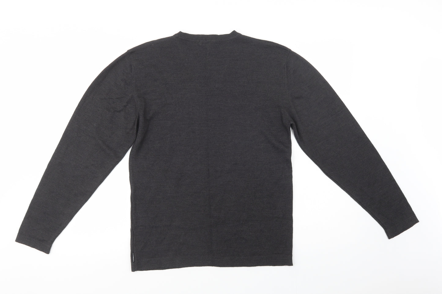 Peter Werth Mens Grey V-Neck  Wool Pullover Jumper Size M