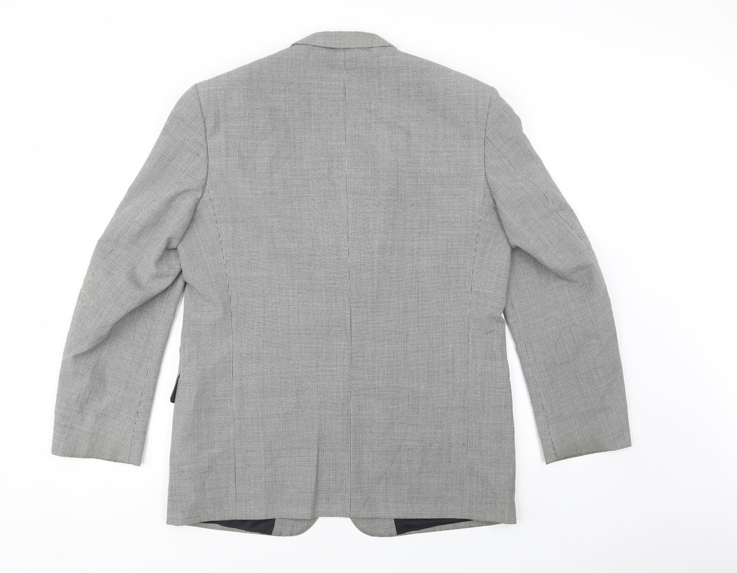 Premiere Collection Mens Grey Houndstooth  Jacket Blazer Size 42  Button