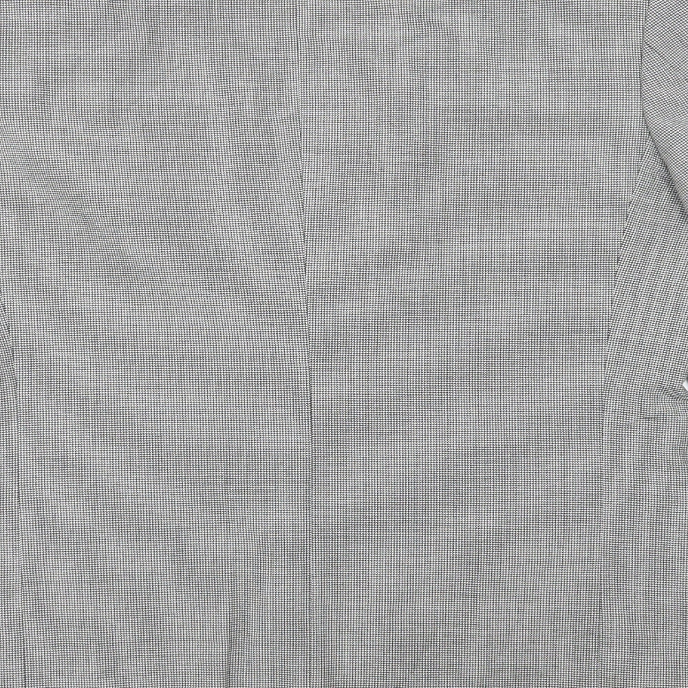 Premiere Collection Mens Grey Houndstooth  Jacket Blazer Size 42  Button