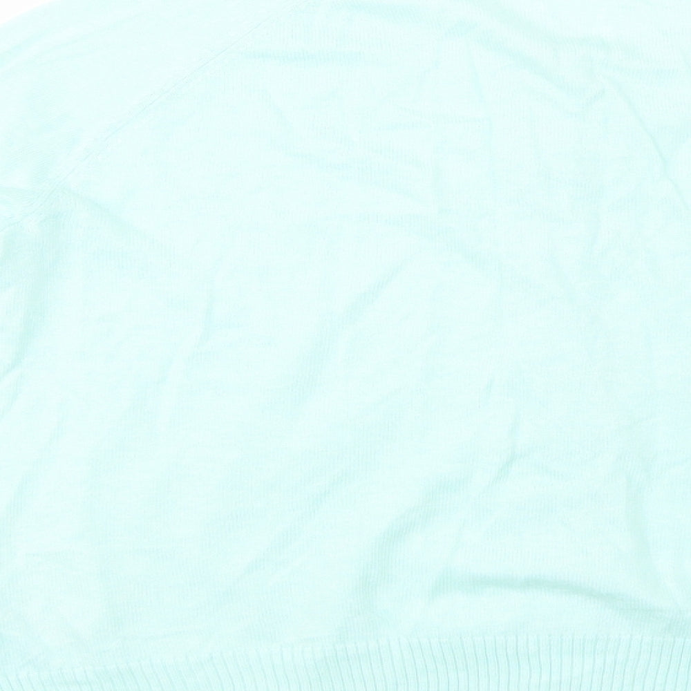TU Womens Green Crew Neck  Cotton Cardigan Jumper Size 14