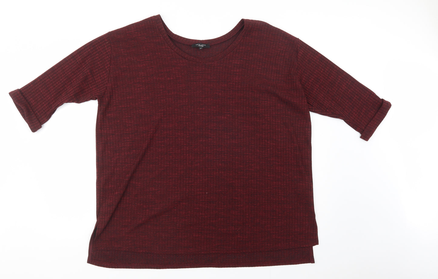 New Look Womens Red Round Neck  Polyester Pullover Jumper Size 20
