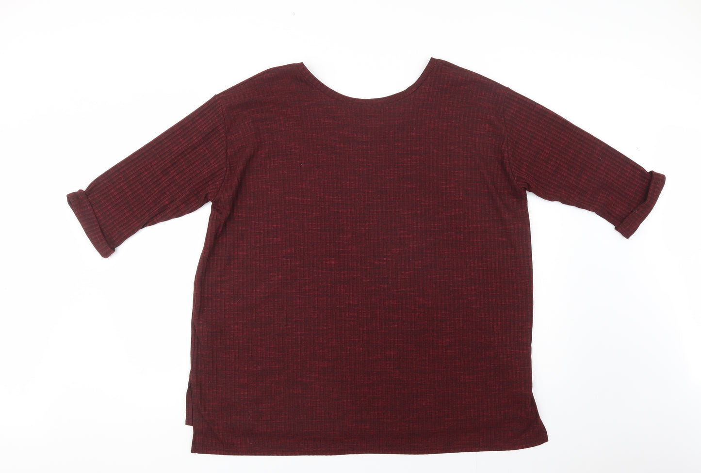 New Look Womens Red Round Neck  Polyester Pullover Jumper Size 20