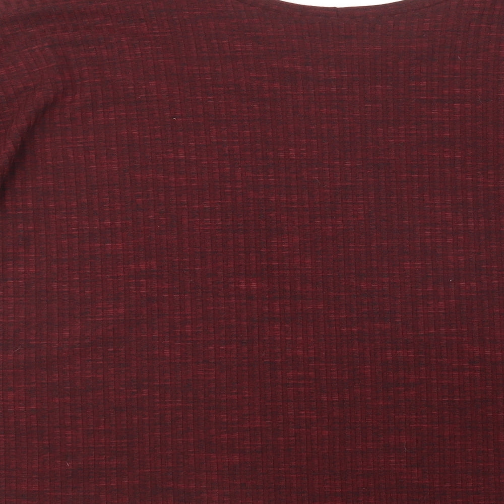 New Look Womens Red Round Neck  Polyester Pullover Jumper Size 20