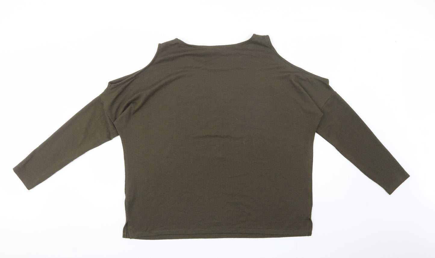 Primark Womens Green Crew Neck  Polyester Pullover Jumper Size 16   - Cold Shoulder