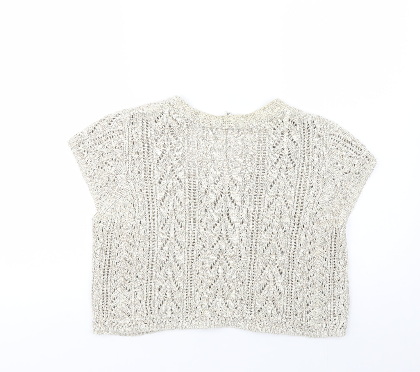 M & Co Womens Beige Scoop Neck  Cotton Shrug Jumper Size XL