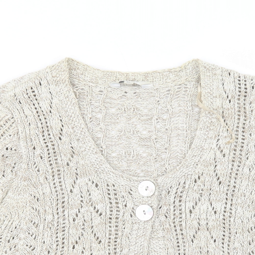 M & Co Womens Beige Scoop Neck  Cotton Shrug Jumper Size XL