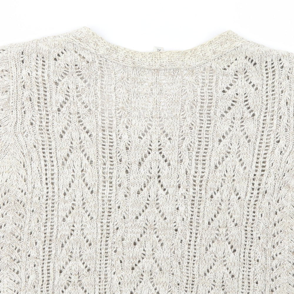M & Co Womens Beige Scoop Neck  Cotton Shrug Jumper Size XL