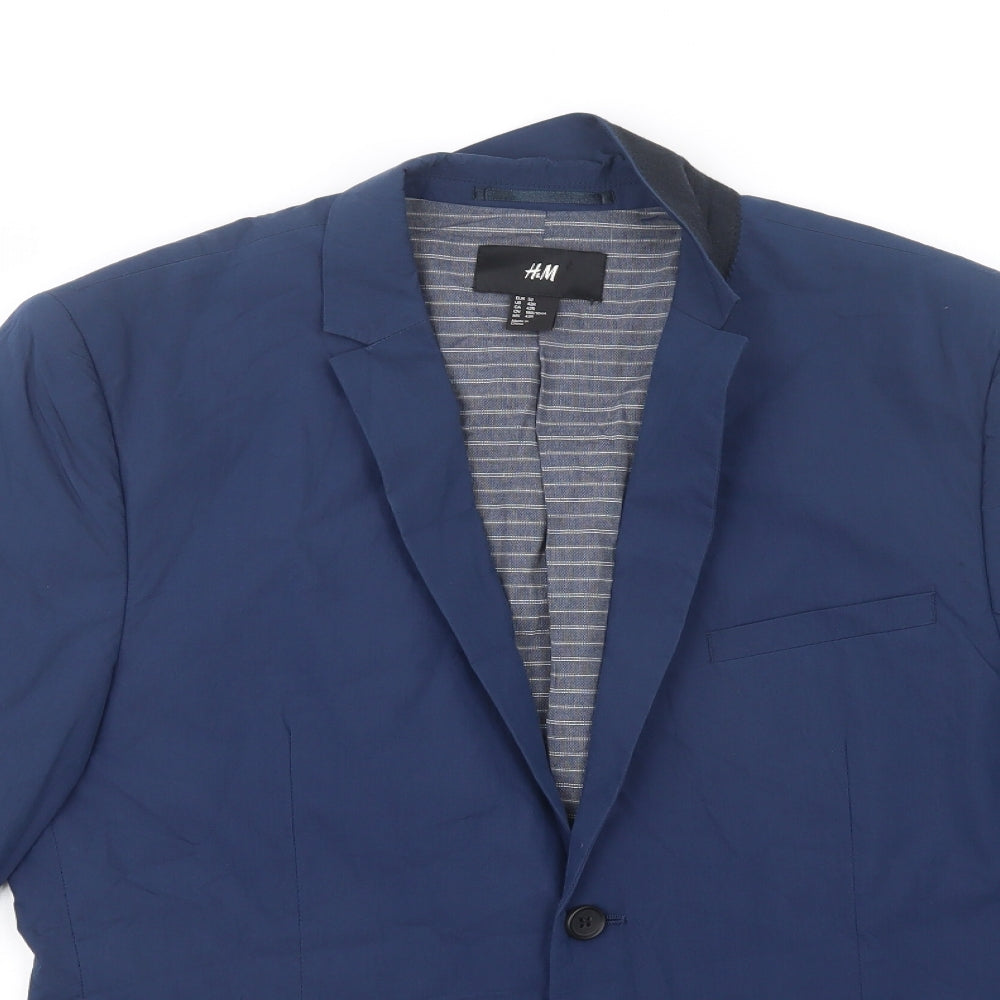 H&M Mens Blue   Jacket Blazer Size 42