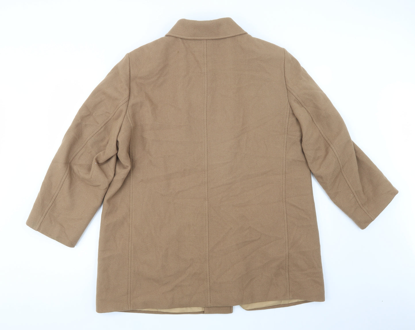 Preworn Womens Beige   Pea Coat Coat Size 20  Button