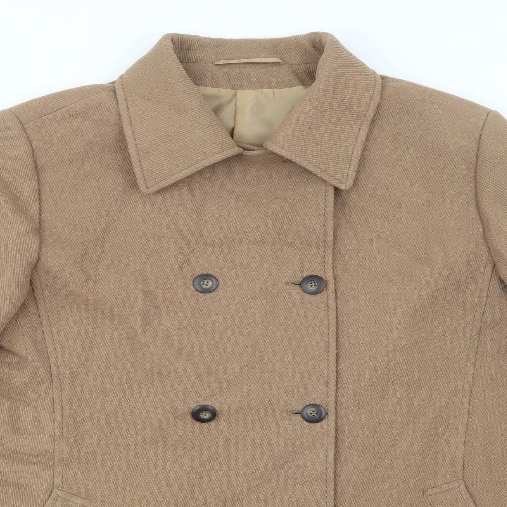 Preworn Womens Beige   Pea Coat Coat Size 20  Button