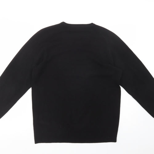 Marks and Spencer Mens Black V-Neck  Acrylic Pullover Jumper Size S