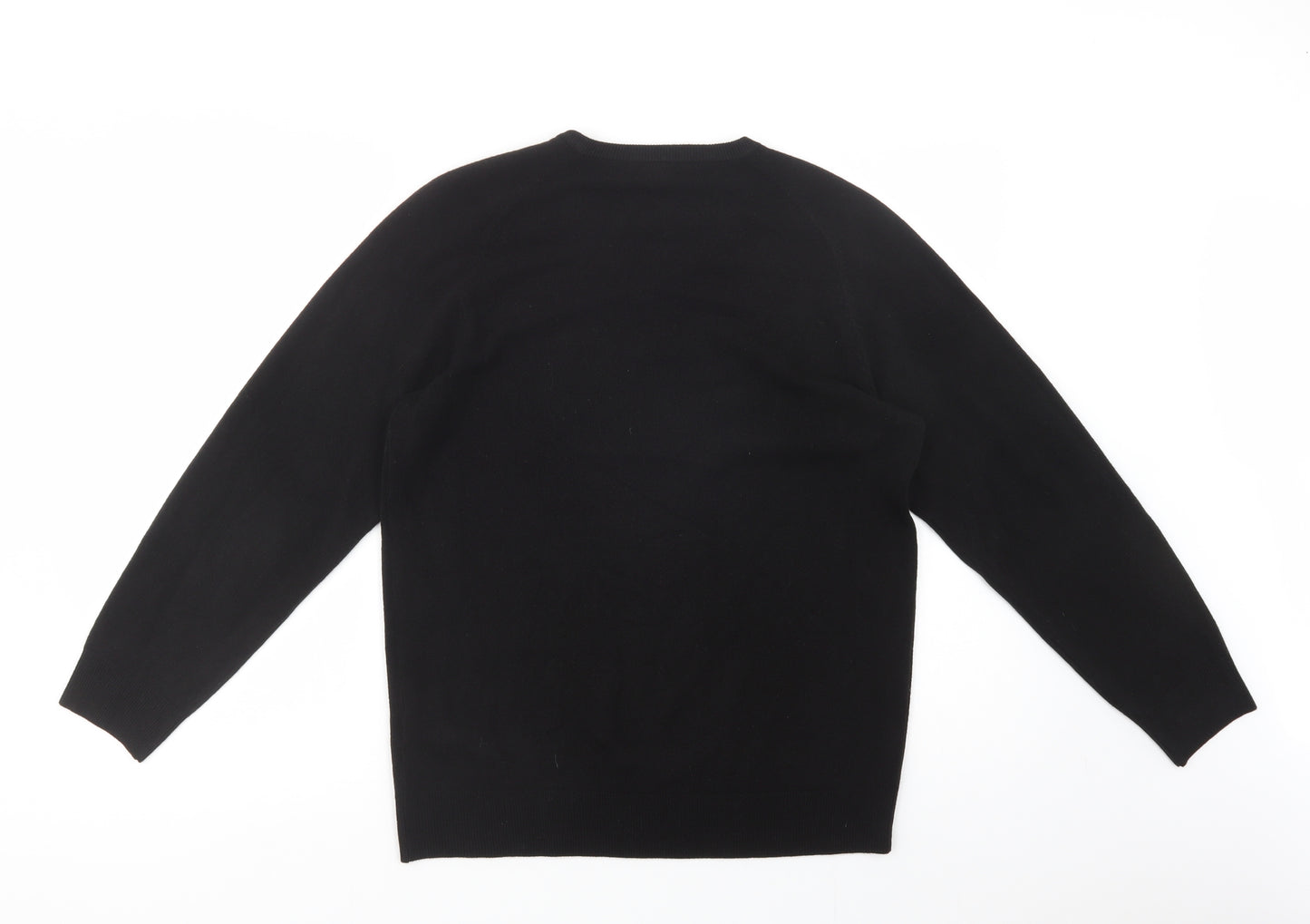Marks and Spencer Mens Black V-Neck  Acrylic Pullover Jumper Size S