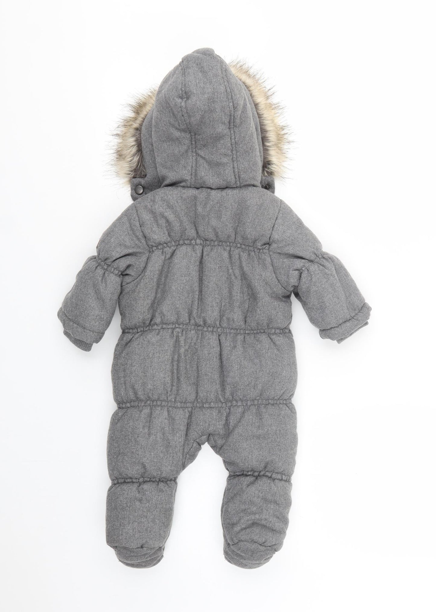 Babaluno Baby Grey    Snowsuit Size 6-9 Months   Zip