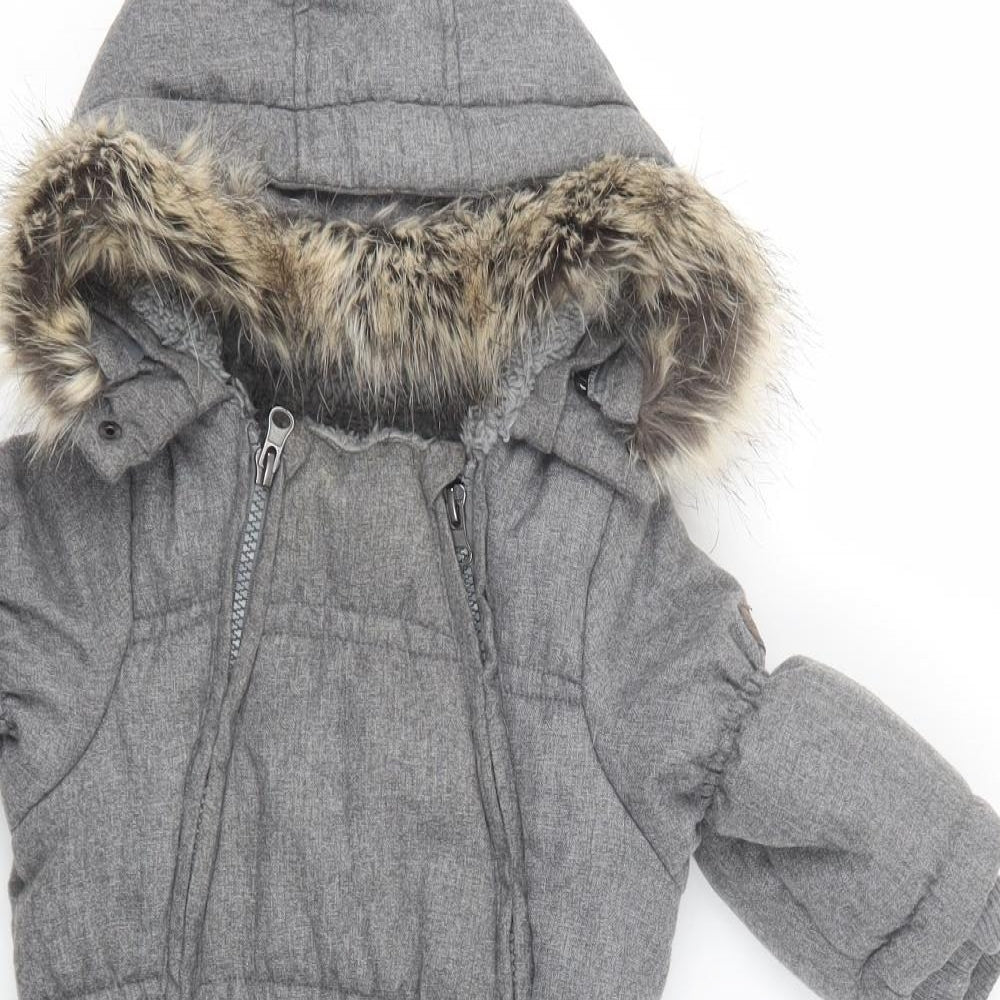 Babaluno Baby Grey    Snowsuit Size 6-9 Months   Zip