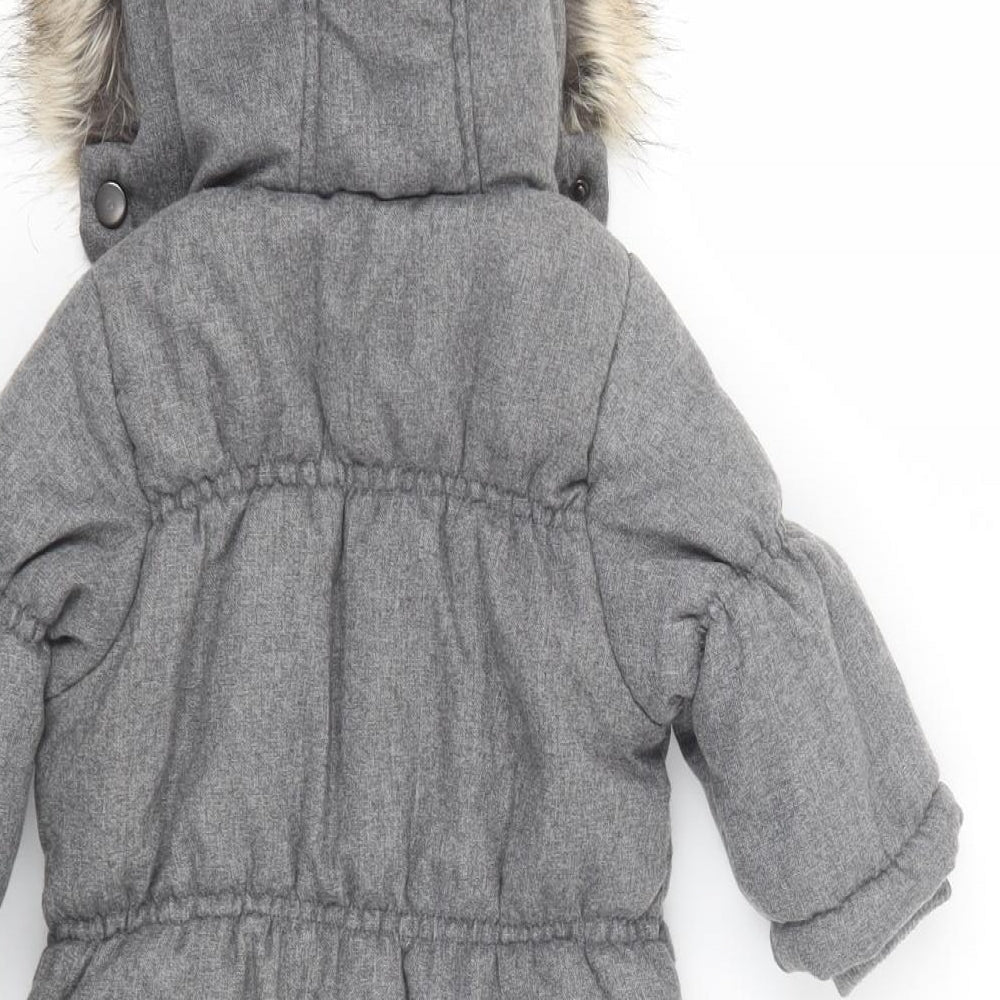 Babaluno Baby Grey    Snowsuit Size 6-9 Months   Zip