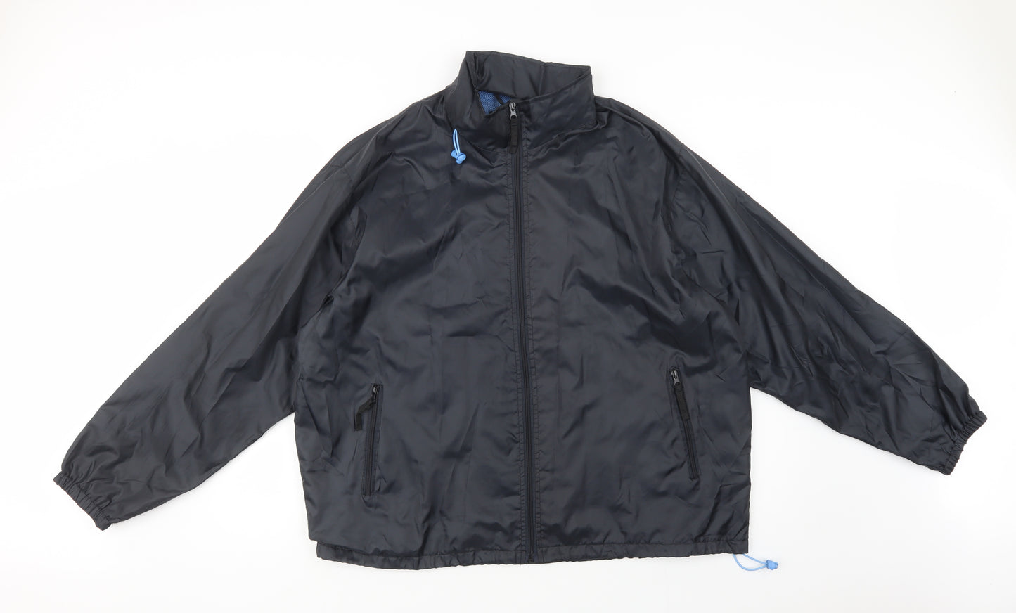 Dunnes Stores Mens Black   Windbreaker Jacket Size XL  Zip